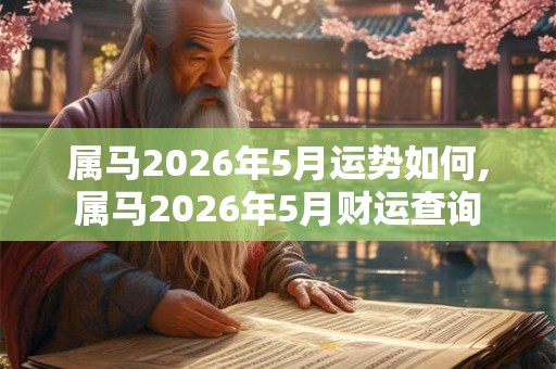 属马2026年5月运势如何,属马2026年5月财运查询
