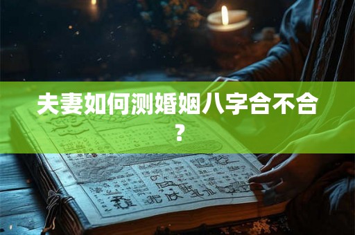 夫妻如何测婚姻八字合不合？