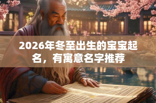 2026年冬至出生的宝宝起名，有寓意名字推荐
