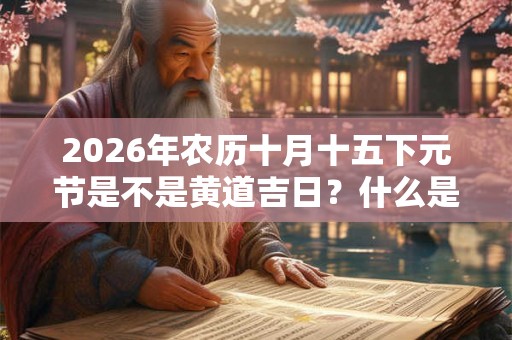 2026年农历十月十五下元节是不是黄道吉日？什么是黄道吉日？