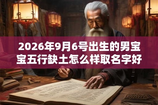 2026年9月6号出生的男宝宝五行缺土怎么样取名字好