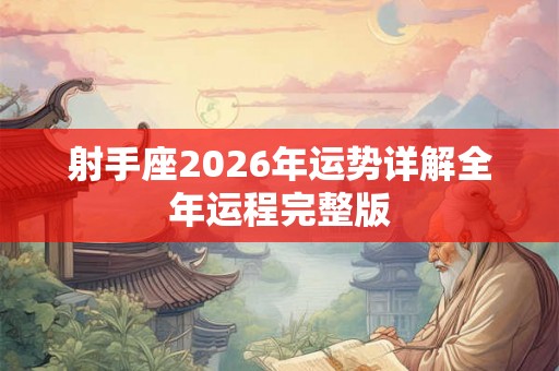 射手座2026年运势详解全年运程完整版