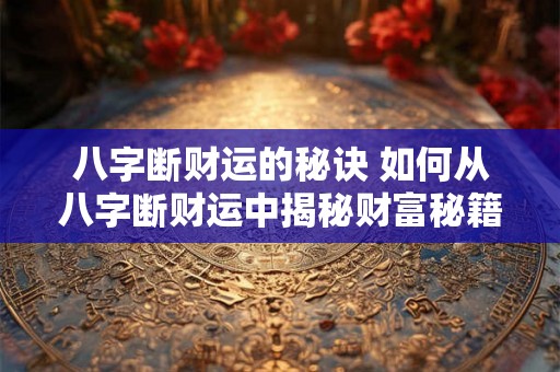 八字断财运的秘诀 如何从八字断财运中揭秘财富秘籍 八字断财运的秘诀 如何从八字断财运中揭秘财富秘籍
