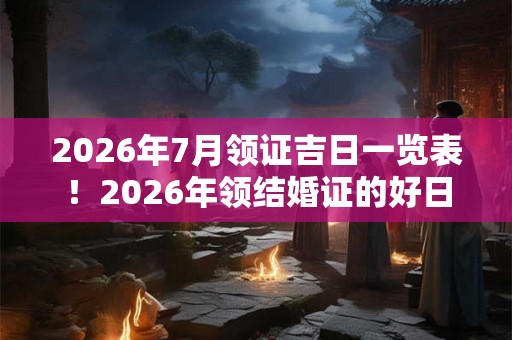 2026年7月领证吉日一览表！2026年领结婚证的好日子查询