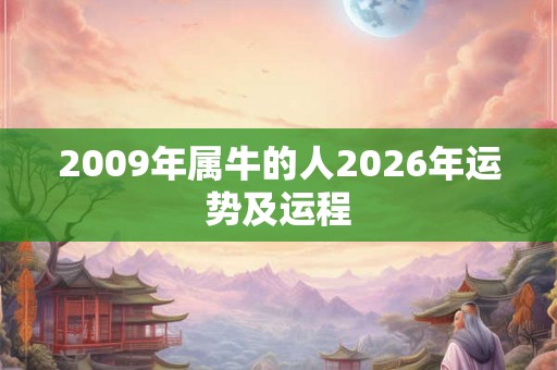 2009年属牛的人2026年运势及运程