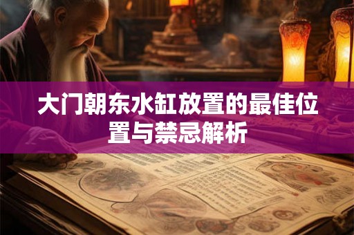 大门朝东水缸放置的最佳位置与禁忌解析