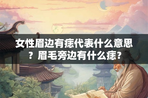 女性眉边有痣代表什么意思？眉毛旁边有什么痣？