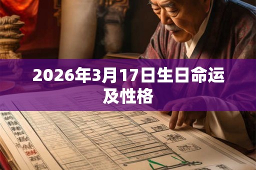 2026年3月17日生日命运及性格