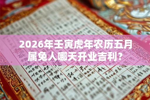 2026年壬寅虎年农历五月属兔人哪天开业吉利？