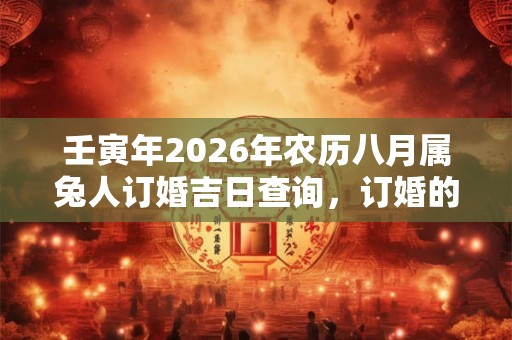 壬寅年2026年农历八月属兔人订婚吉日查询，订婚的注意事项介绍