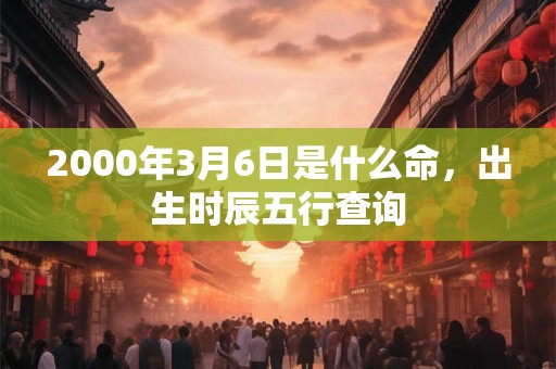 2000年3月6日是什么命，出生时辰五行查询