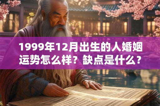 1999年12月出生的人婚姻运势怎么样？缺点是什么？