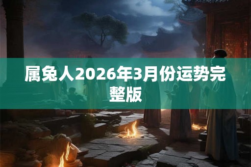 属兔人2026年3月份运势完整版