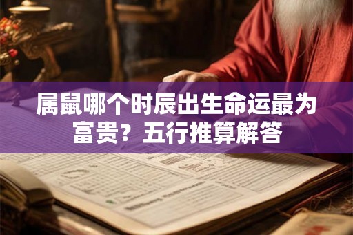 属鼠哪个时辰出生命运最为富贵?五行推算解答 属鼠哪个时辰出生命运最为富贵?五行推算解答