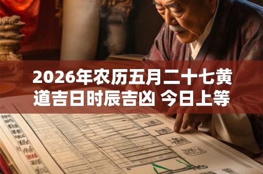 2026年农历五月二十七黄道吉日时辰吉凶 今日上等好时辰查询 2026年农历五月二十七黄道吉日时辰吉凶 今日上等好时辰查询