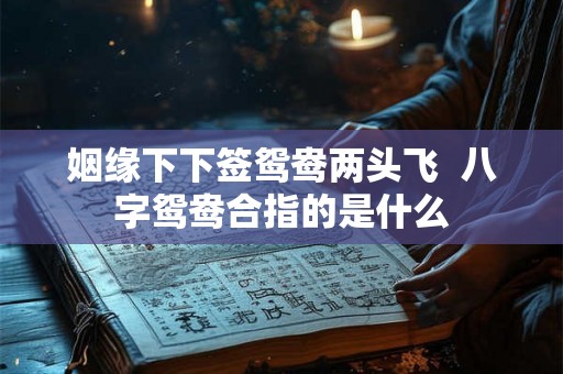 姻缘下下签鸳鸯两头飞  八字鸳鸯合指的是什么