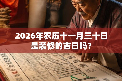 2026年农历十一月三十日是装修的吉日吗？