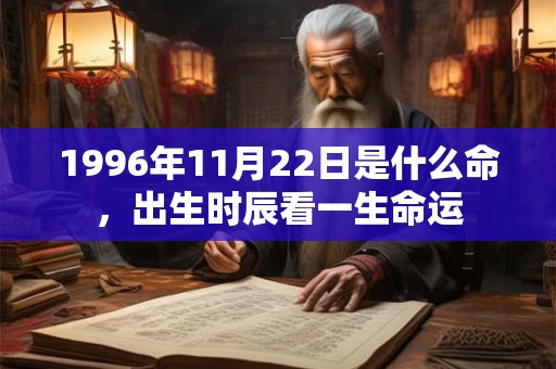 1996年11月22日是什么命，出生时辰看一生命运