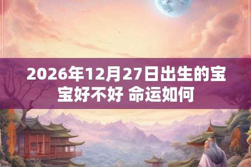 2026年12月27日出生的宝宝好不好 命运如何