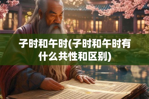子时和午时(子时和午时有什么共性和区别)