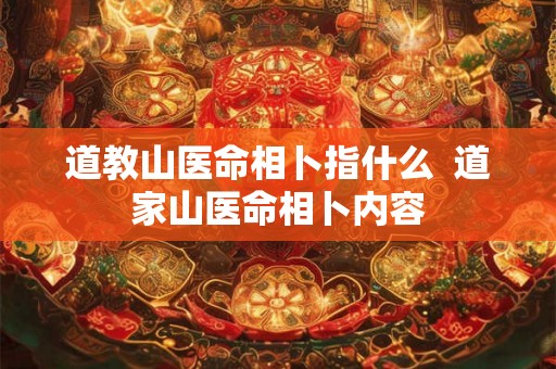 道教山医命相卜指什么  道家山医命相卜内容