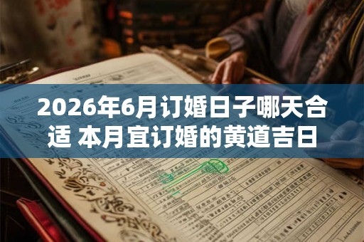 2026年6月订婚日子哪天合适 本月宜订婚的黄道吉日 2026年6月订婚日子哪天合适 本月宜订婚的黄道吉日