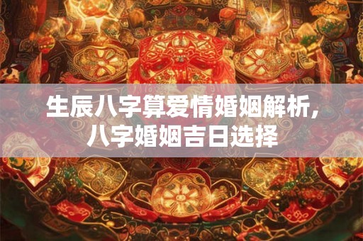 生辰八字算爱情婚姻解析,八字婚姻吉日选择