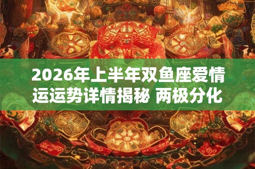 2026年上半年双鱼座爱情运运势详情揭秘 两极分化 2026年上半年双鱼座爱情运运势详情揭秘 两极分化