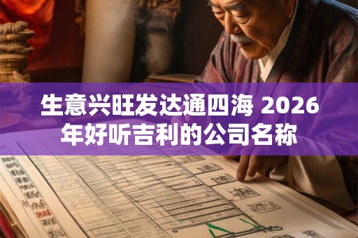 生意兴旺发达通四海 2026年好听吉利的公司名称