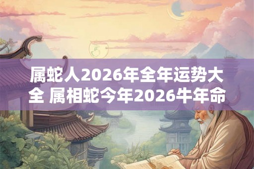 属蛇人2026年全年运势大全 属相蛇今年2026牛年命运怎么样