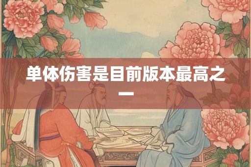 单体伤害是目前版本最高之一 单体伤害是目前版本最高之一