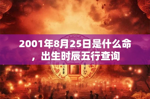 2001年8月25日是什么命，出生时辰五行查询