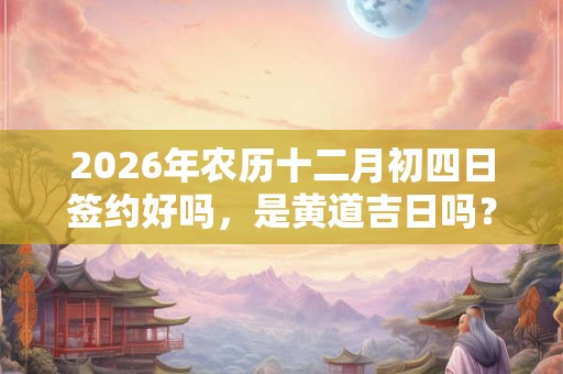 2026年农历十二月初四日签约好吗,是黄道吉日吗? 2026年农历十二月初四日签约好吗,是黄道吉日吗?