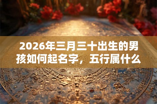 2026年三月三十出生的男孩如何起名字，五行属什么