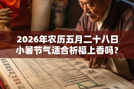 2026年农历五月二十八日小暑节气适合祈福上香吗？