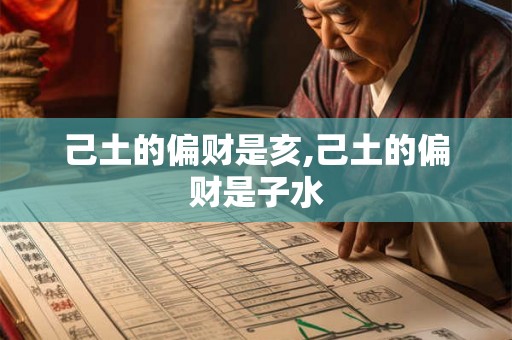 己土的偏财是亥,己土的偏财是子水