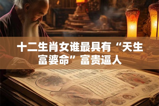 十二生肖女谁最具有“天生富婆命”富贵逼人
