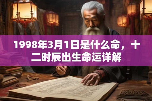 1998年3月1日是什么命，十二时辰出生命运详解