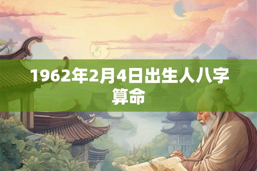 1962年2月4日出生人八字算命
