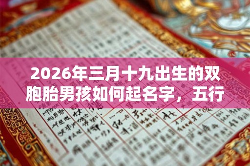 2026年三月十九出生的双胞胎男孩如何起名字，五行属什么