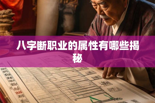 八字断职业的属性有哪些揭秘