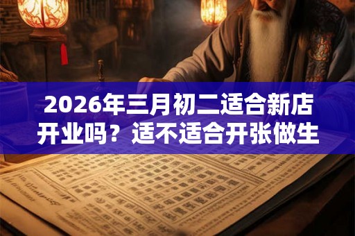 2026年三月初二适合新店开业吗？适不适合开张做生意？