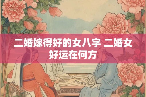 二婚嫁得好的女八字 二婚女好运在何方