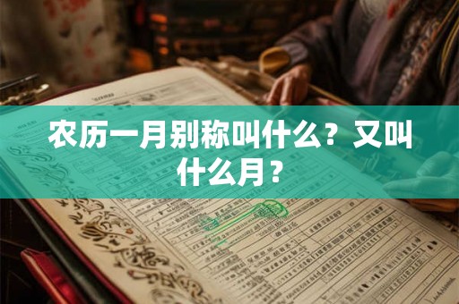 农历一月别称叫什么？又叫什么月？