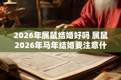 2026年属鼠结婚好吗 属鼠2026年马年结婚要注意什么