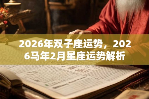 2026年双子座运势，2026马年2月星座运势解析