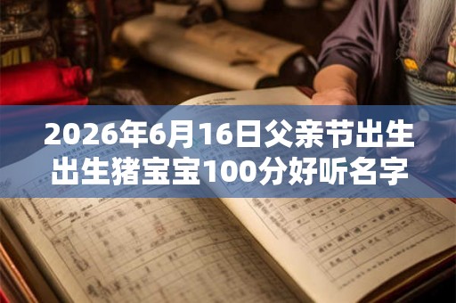 2026年6月16日父亲节出生出生猪宝宝100分好听名字大全！