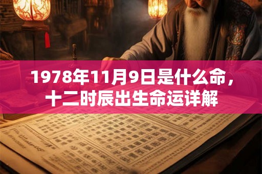 1978年11月9日是什么命，十二时辰出生命运详解