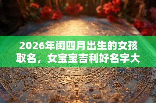 2026年闰四月出生的女孩取名，女宝宝吉利好名字大全