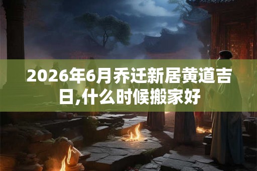 2026年6月乔迁新居黄道吉日,什么时候搬家好 2026年6月乔迁新居黄道吉日,什么时候搬家好